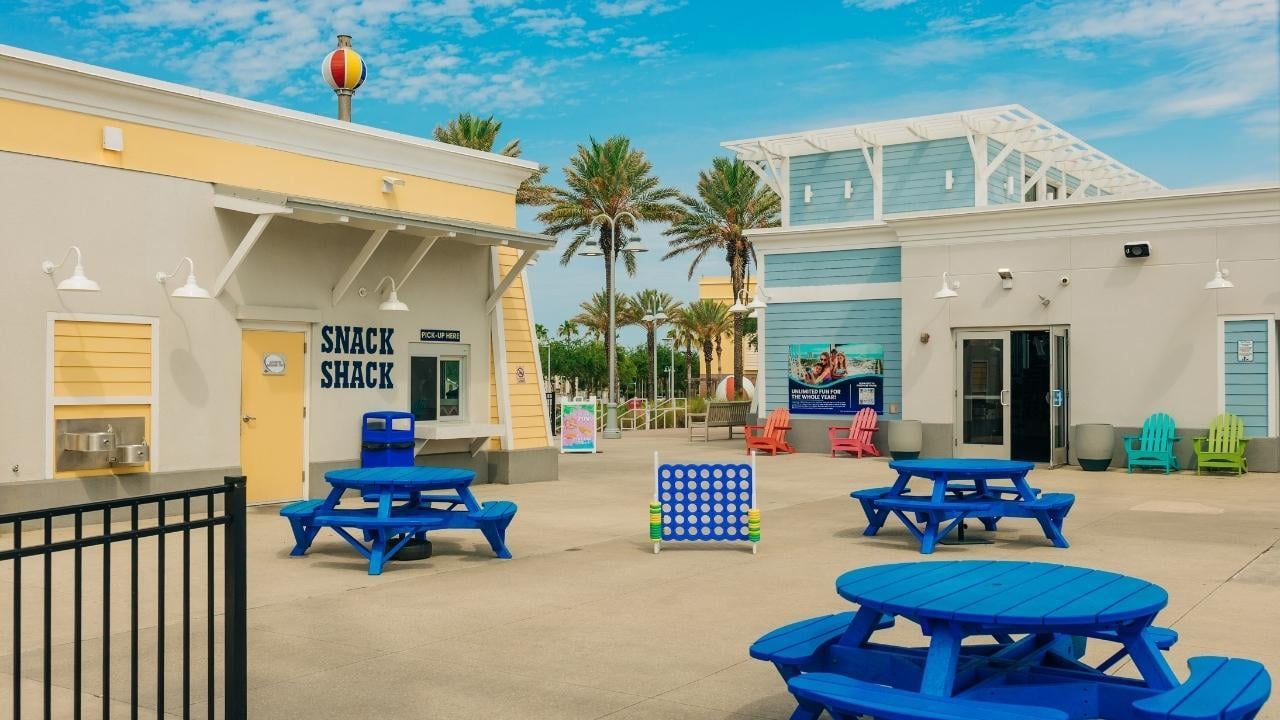 the snack shack and exterior games.