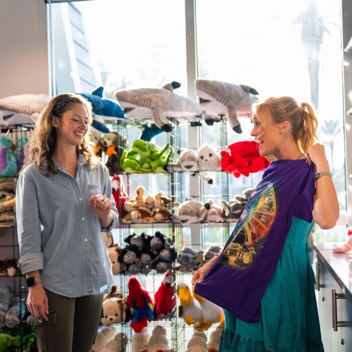 A group explored the retail store.