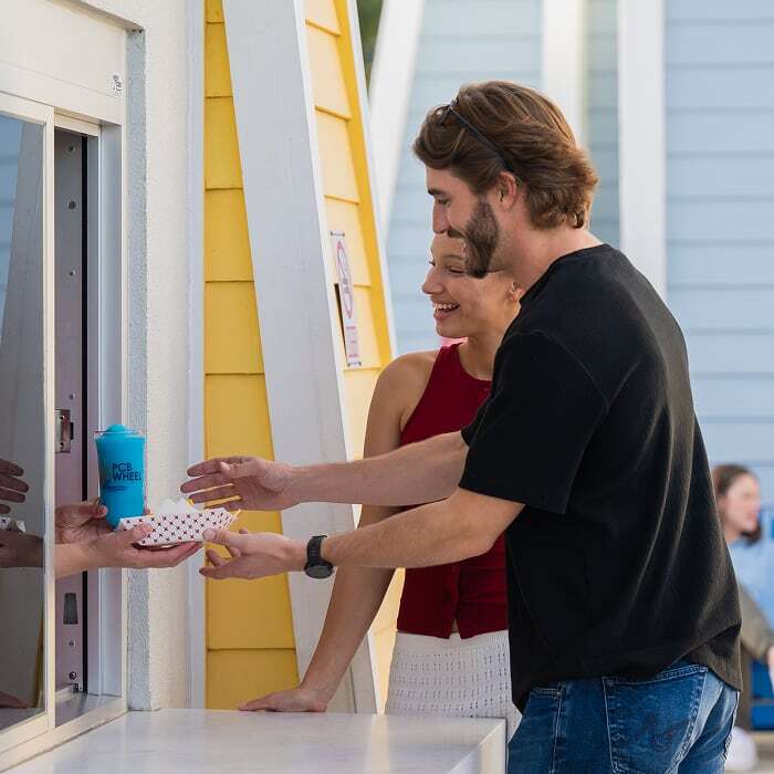 A couple getting refreshments at PCB Wheel