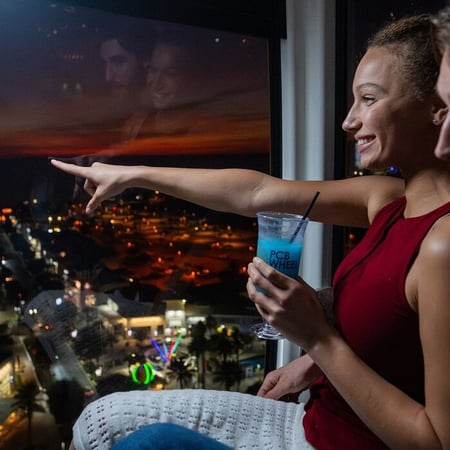 A gondola decorated for Valentine's Day