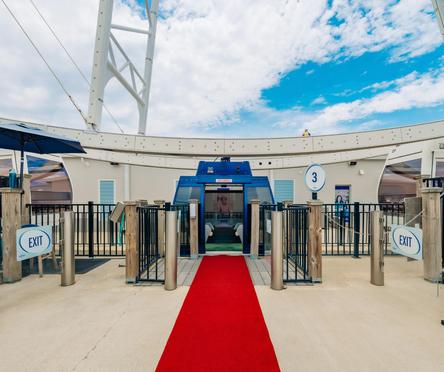 VIP gondola with red carpet